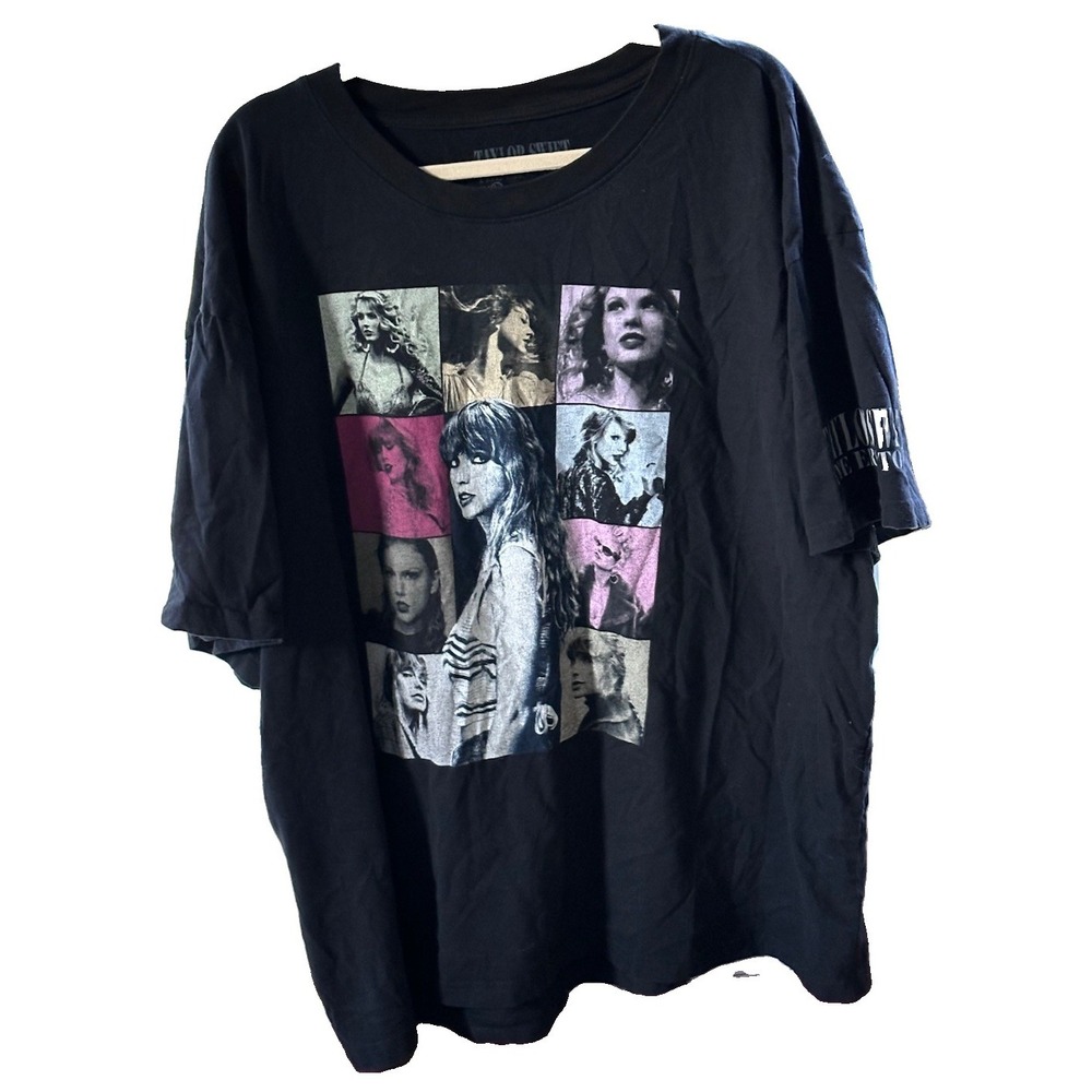 Taylor Swift Eras Tour 2023-2024 Black Graphic Cotton Crew Neck T Shirt 3XL